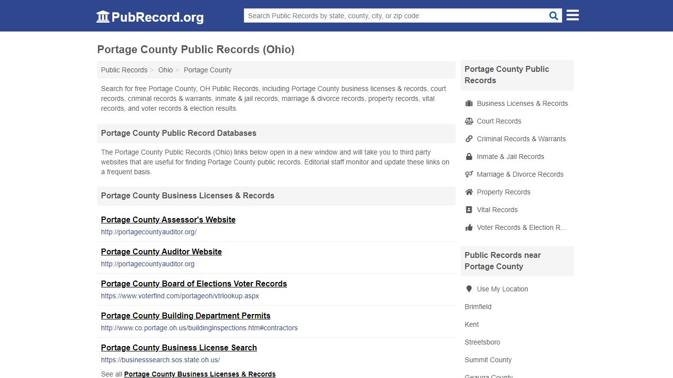 Free Portage County Public Records (Ohio Public Records) - PubRecord.org